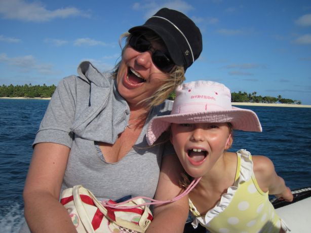 Girls on the skiff by Cat